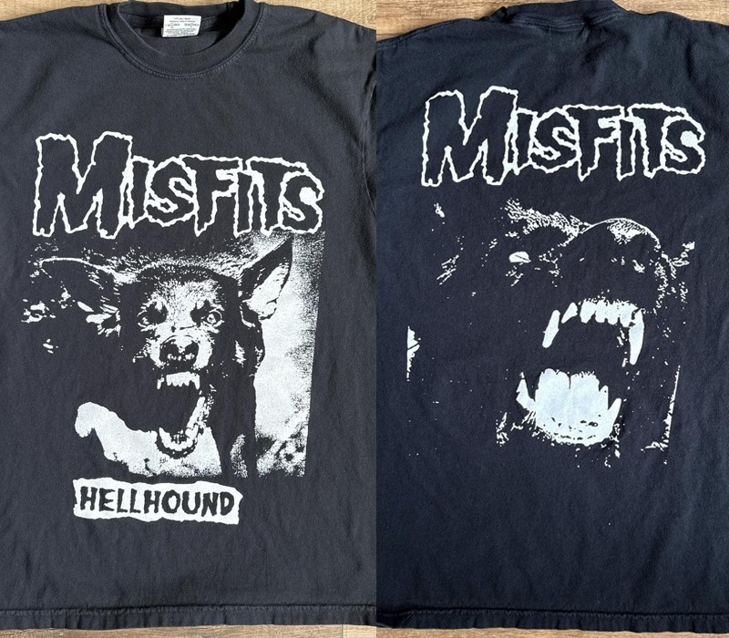 Misfits Hell Hound 2 sided Retro style Black T shirt Heavy Cotton S-5XL NH27353 gallery
