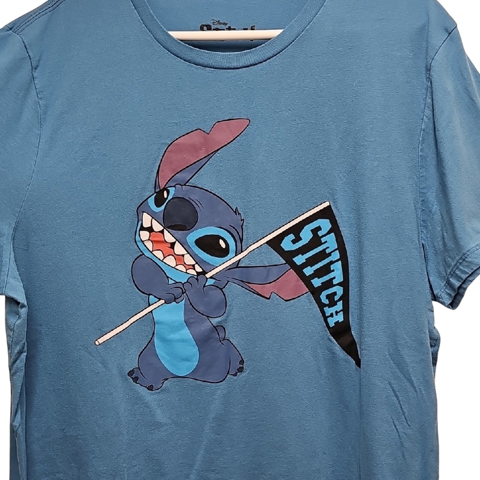 Disney Blue Unisex Cotton Poly Blend Stitch Graphic T-Shirt Size 2X (44/46) gallery