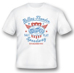 Rolling thunder salt flat speedway black or white tee