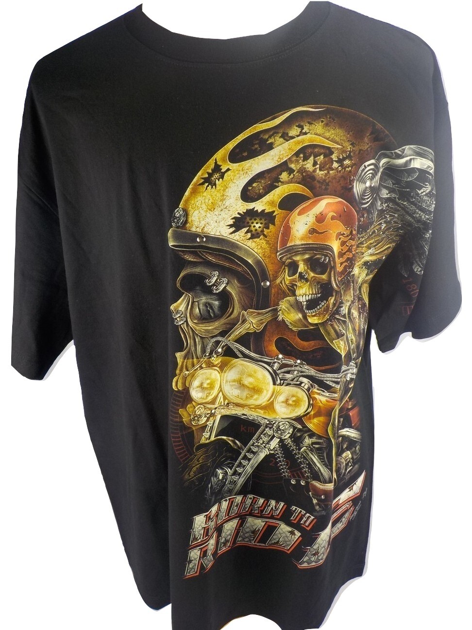 DAVID CAREY BORN TO RIDE SZ XL SKULL SHIRTZ STUDDED GLOWINDRK MOTORCYCLE T-SHIRT gallery