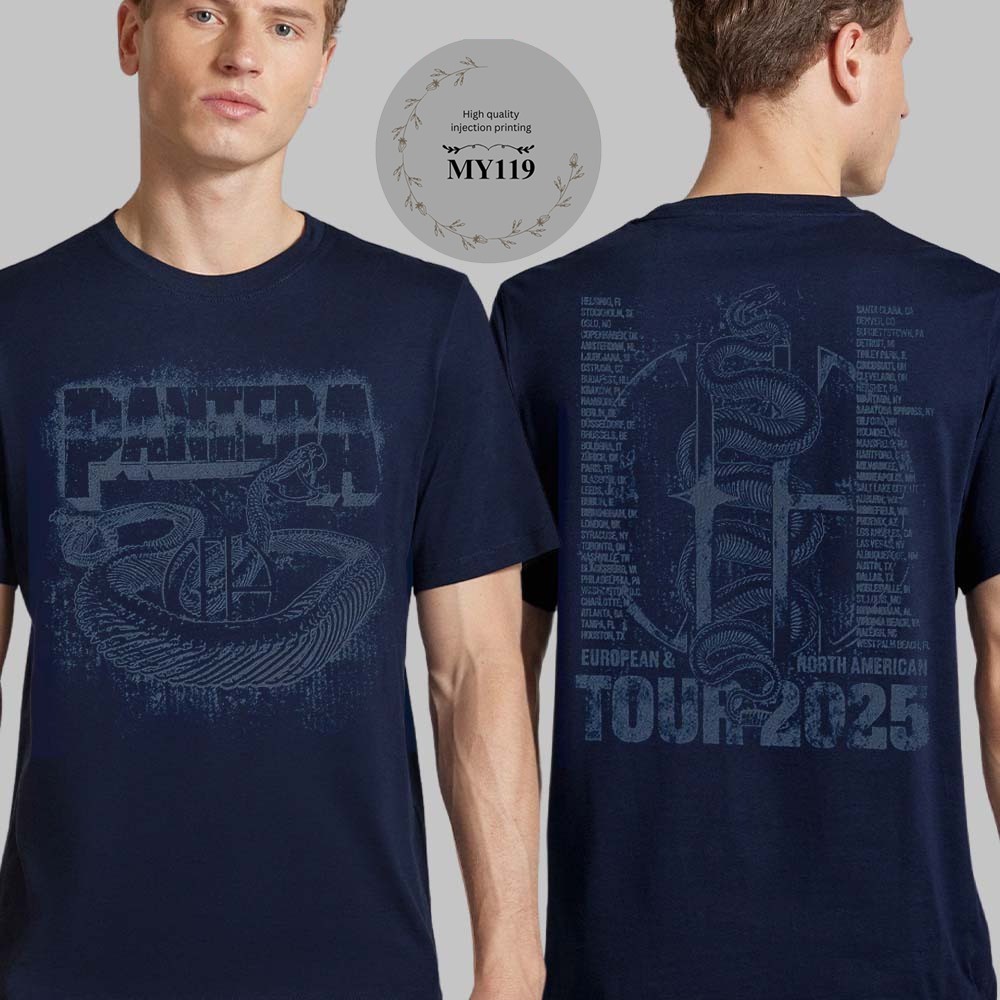 Pantera 2025 World Tour Europe And North America Snake Tour T Shirt
