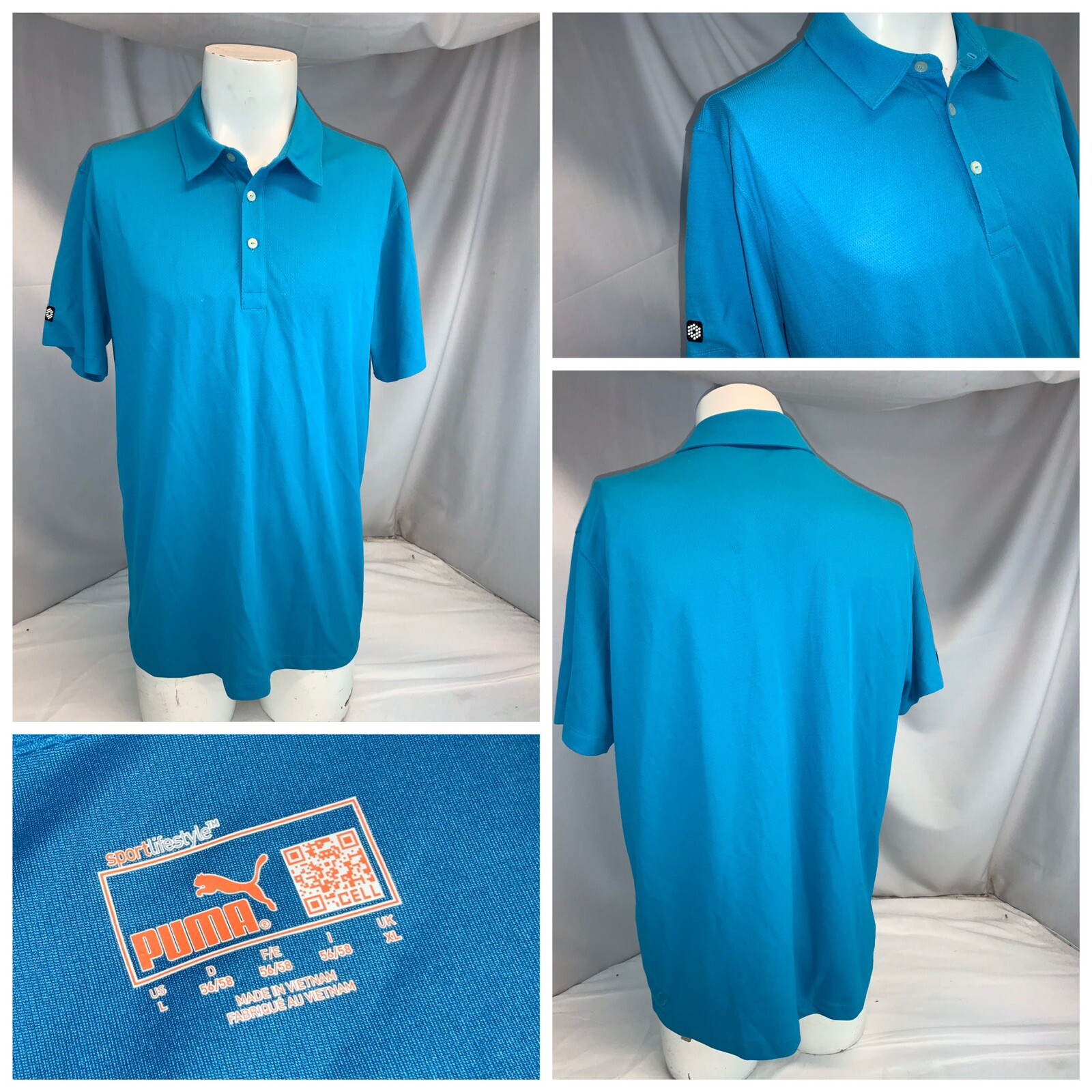 Puma Cell Golf Polo Shirt Men’s L Royal Blue Poly Mint Condition YGI G0-556