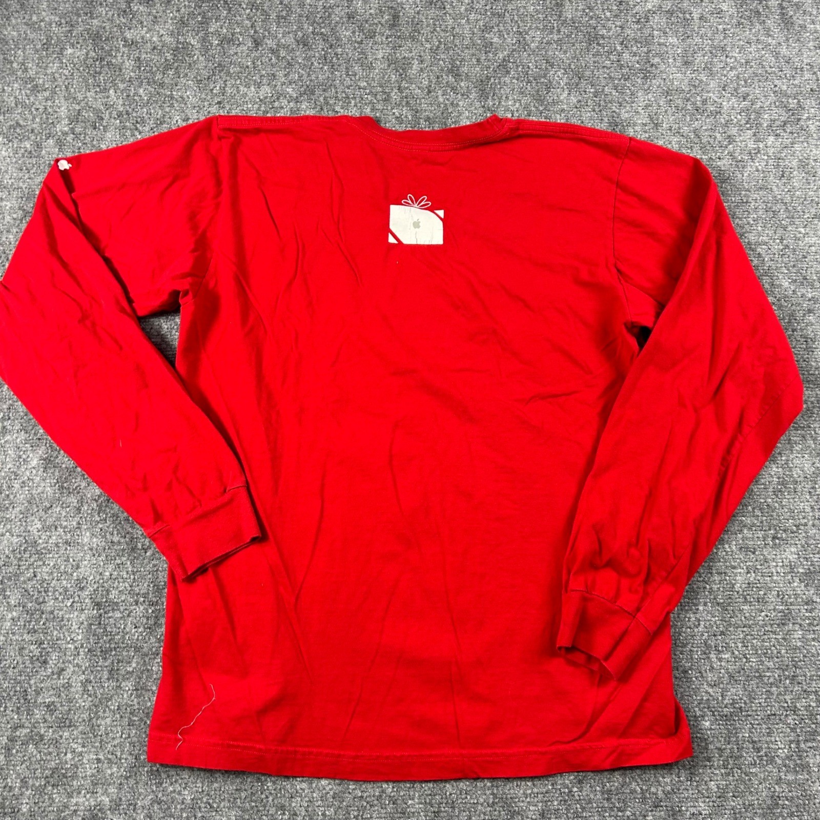Apple Promo T-Shirt Mens Medium Red Long Sleeve Holiday Graphic American Apparel gallery