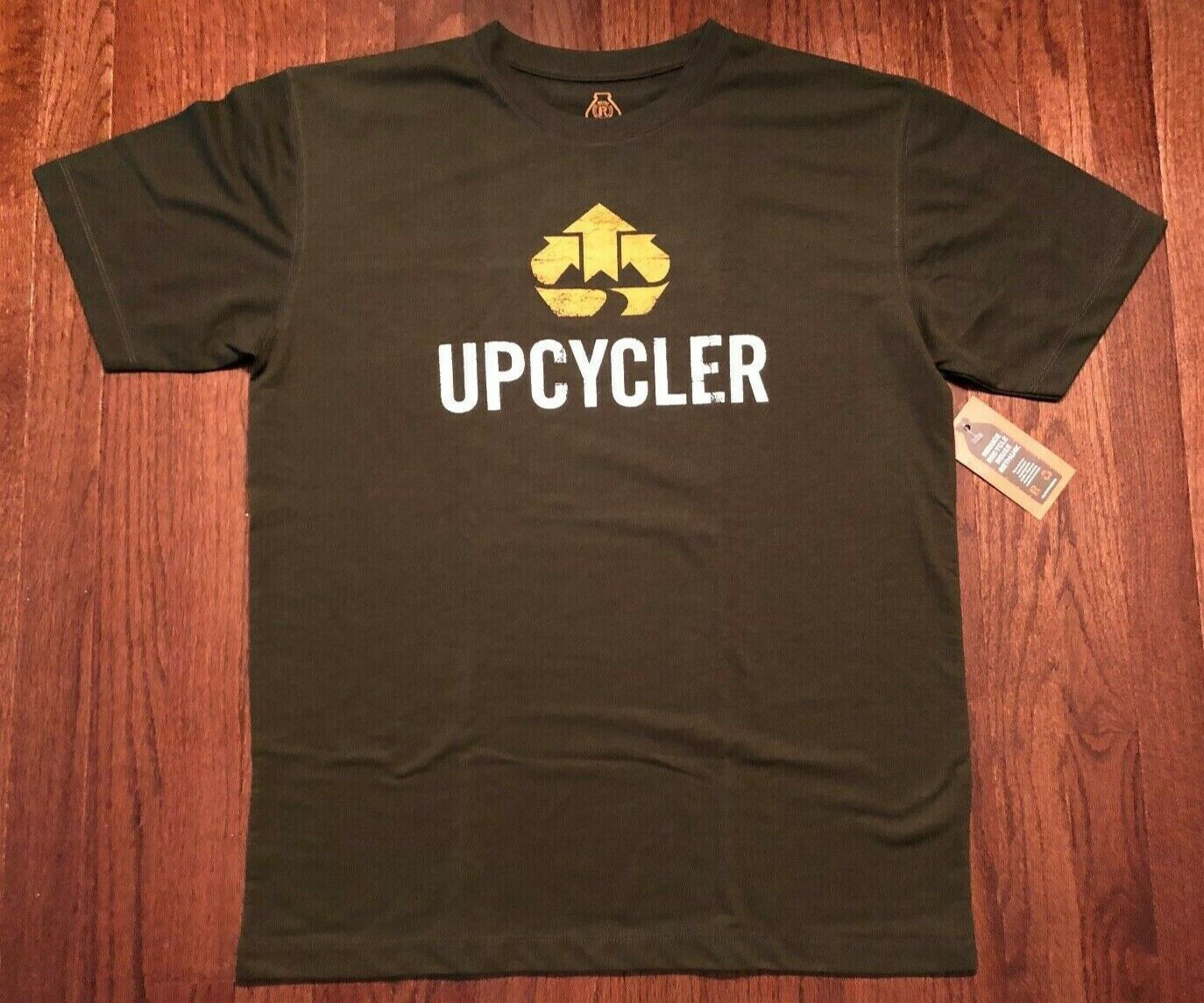 NEW UPCYCLER RECYCLE T SHIRT MENS LARGE RETHINK REDUCE REUSE BEAR NAKED NWT