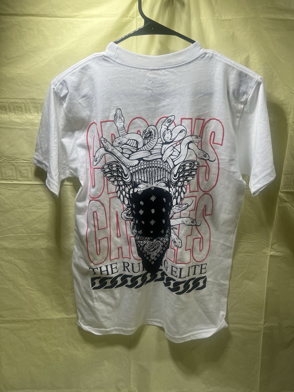 Crooks & Castles Men’s White Graphic Crew Neck T-Shirt S/P Cotton Bandana gallery