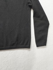 Metropolitan View Men Shirt M Black 100% Cashmere Henley Long Sleeve Relaxed Fit