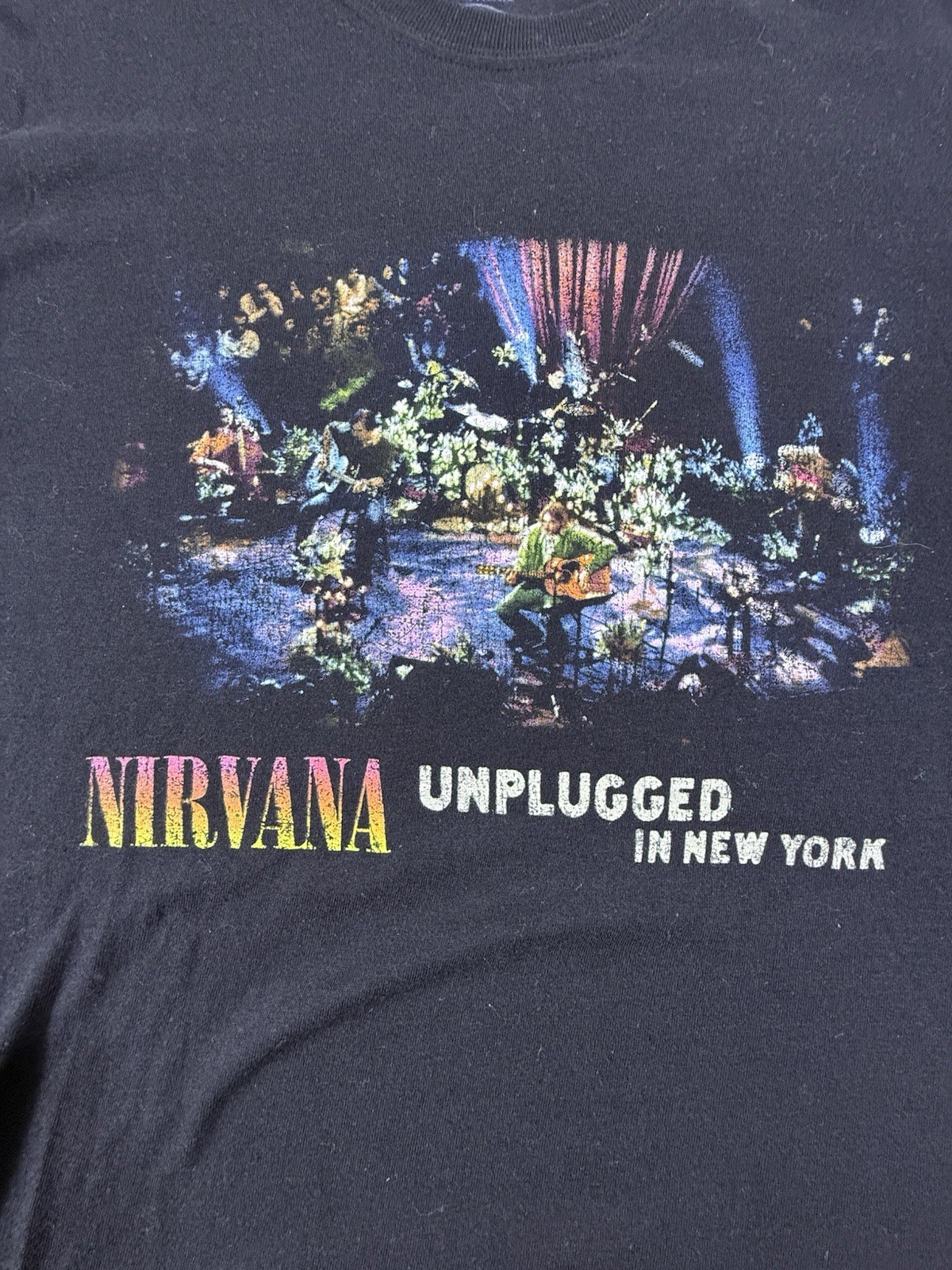 Nirvana Kurt Cobain MtV Unplugged Set men's tshirt in black sz M gallery