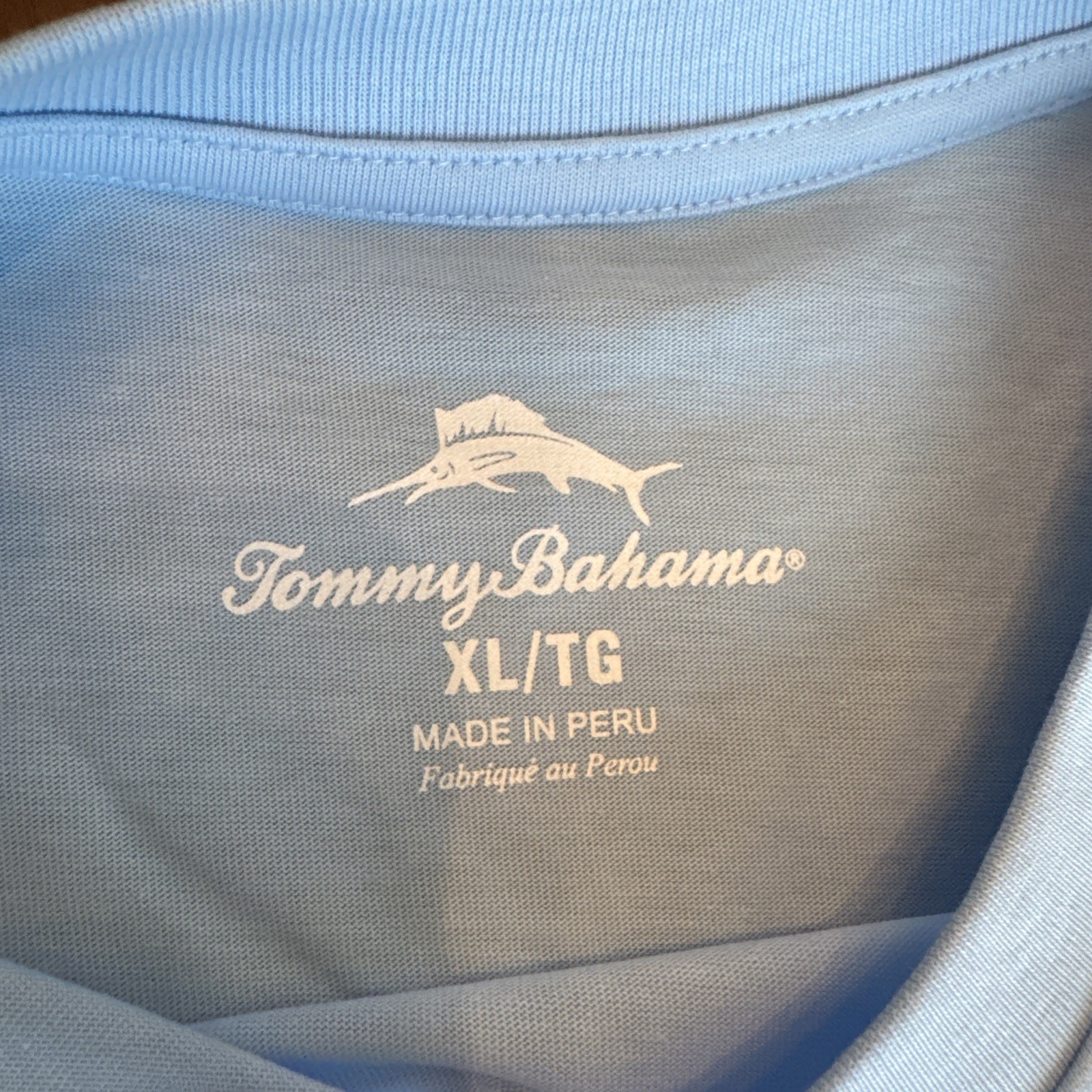 Tommy Bahama SZ XL Mens SS Tshirt Chambray Blue “Live The Island Life Cotton NWT gallery