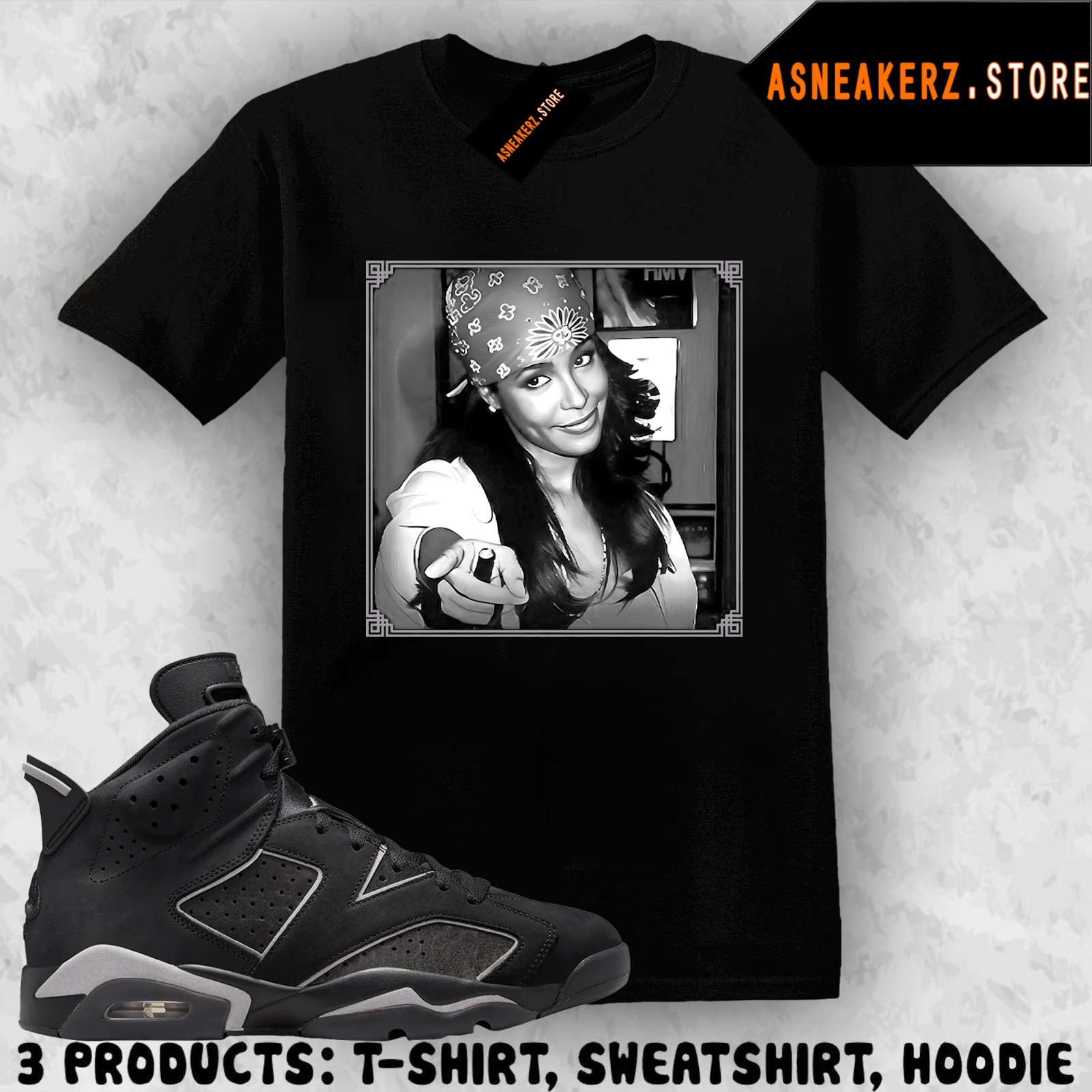 Tee Shirt Matching AJ 6 Cap and Gown 2026 To Match Sneaker IMO Aaliyah T-Shirt gallery
