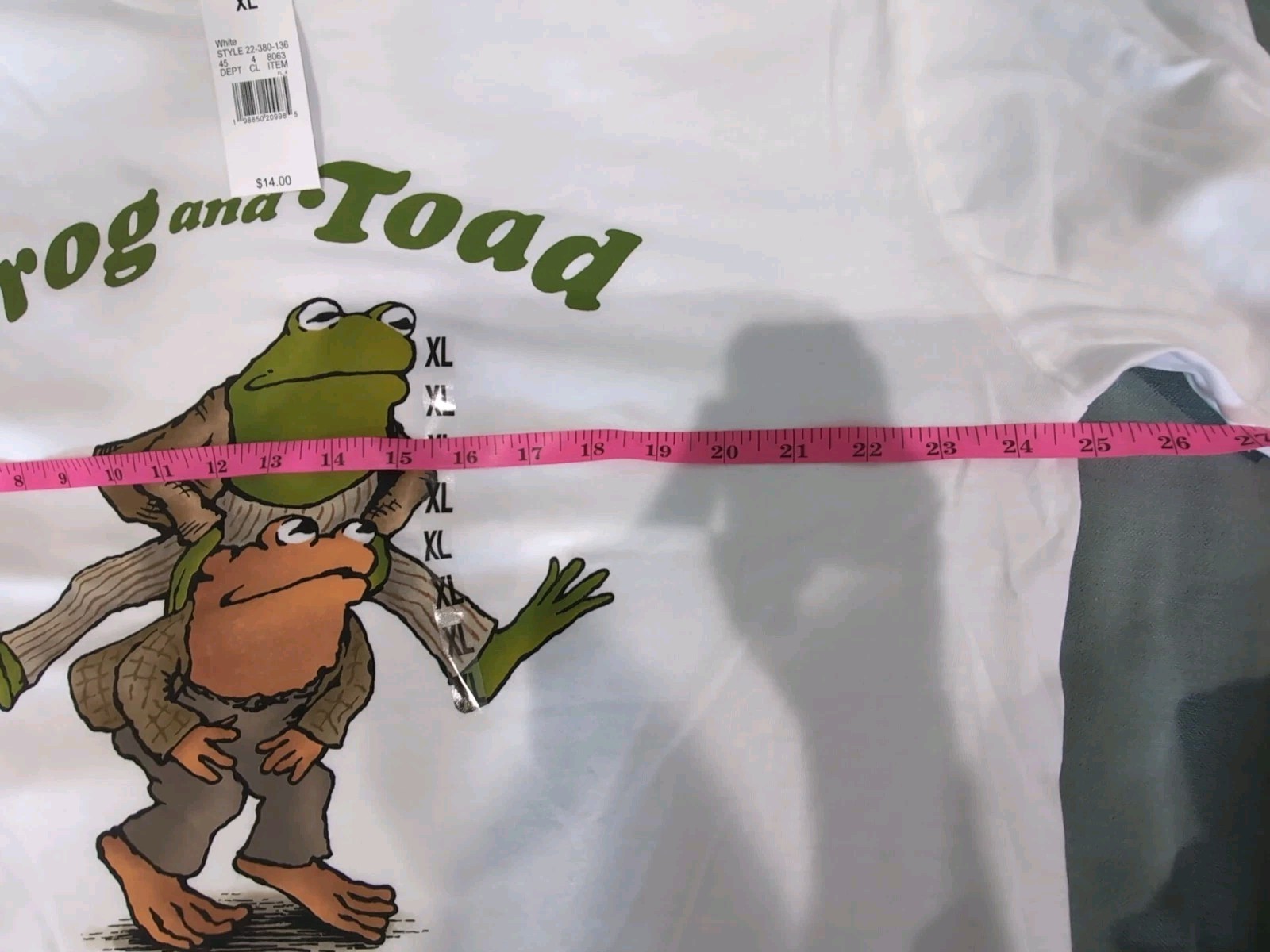 NWT Frog and Toad Grapic White T-Shirt Men's Sz XL & Women's Sz 2X Pit 2 Pit 25" gallery