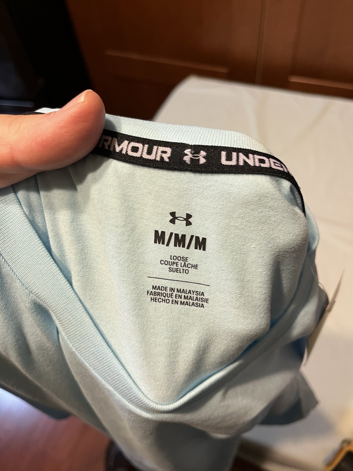 Under Armour Men’s T-Shirt Medium - Light Blue Polyester Cotton Spandex - NWT gallery