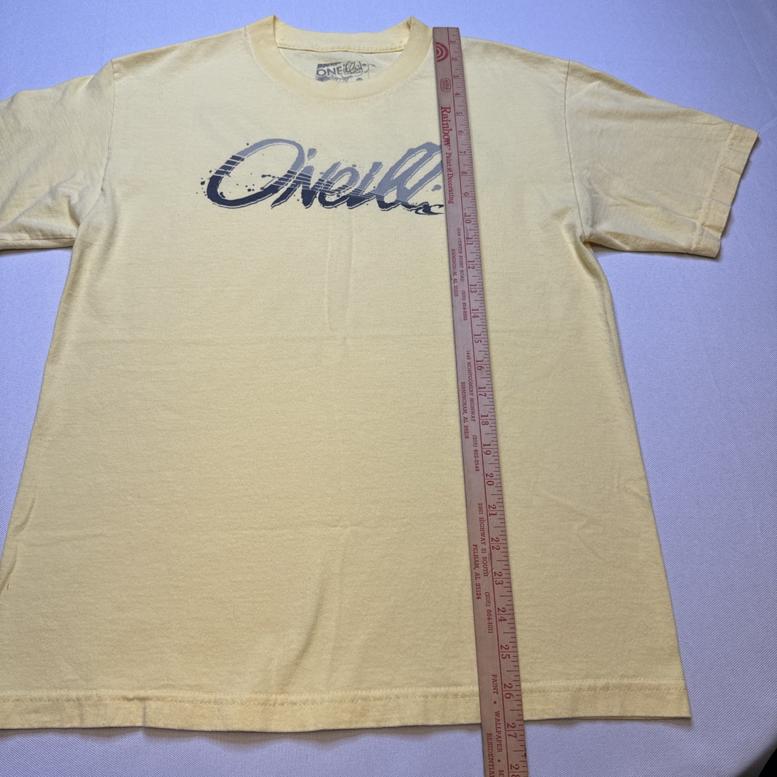 O’neill Shirt Size M Soft Yellow Surfing First Name in the Water Cotton #0085 gallery
