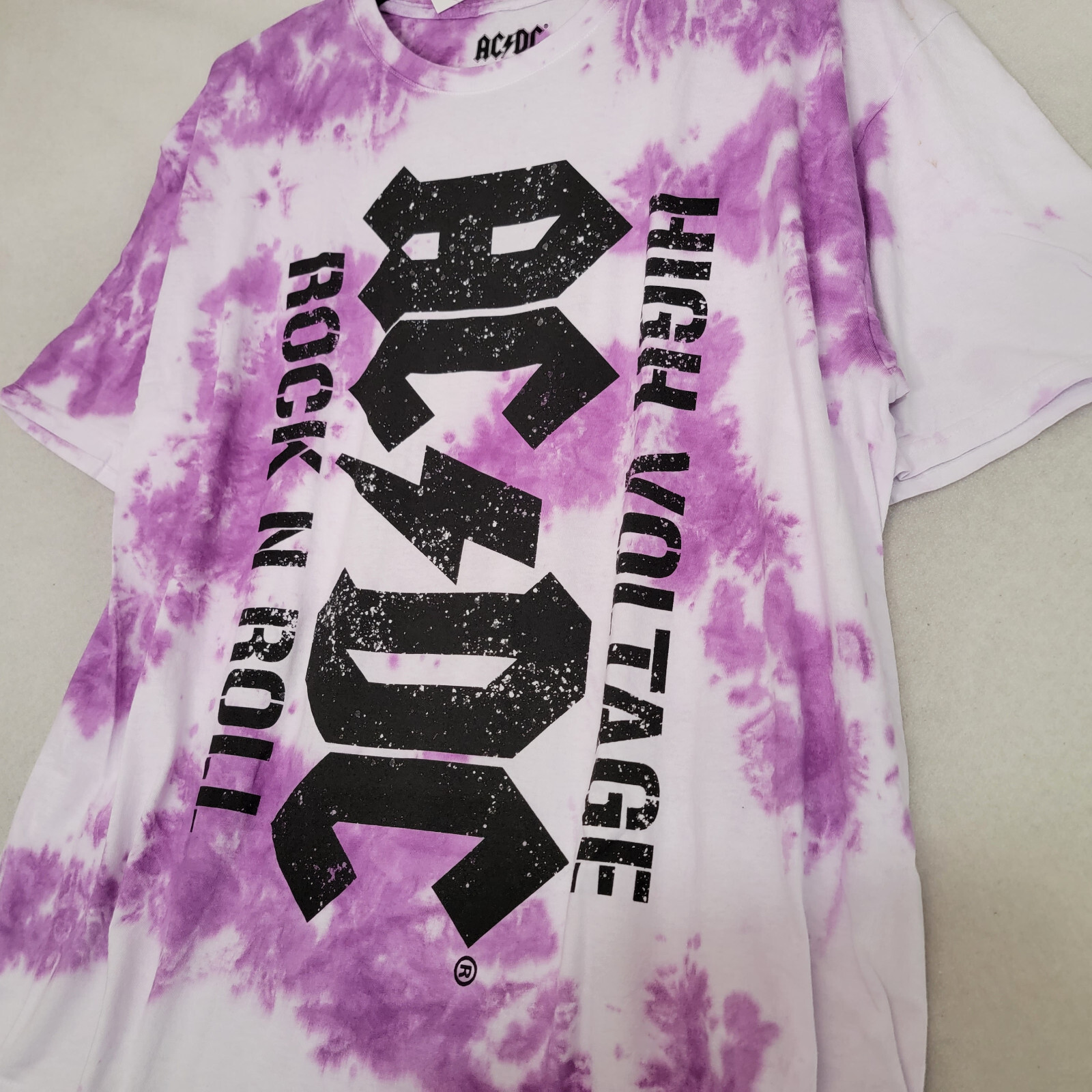 ACDC HIGH VOLTAGE Shirt Mens 2XL XXL Purple TIE DYE Casual ROCK NWT gallery
