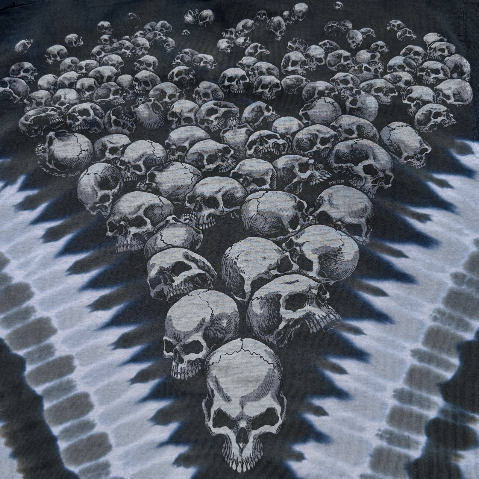 Vintage Liquid Blue Skulls Tie Dye Shirt gallery