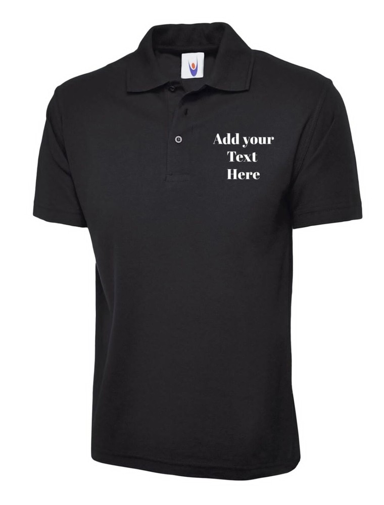 UNEEK Polo Shirt Custom Embroidered | Personalised Name Text | Unisex | Gift UK