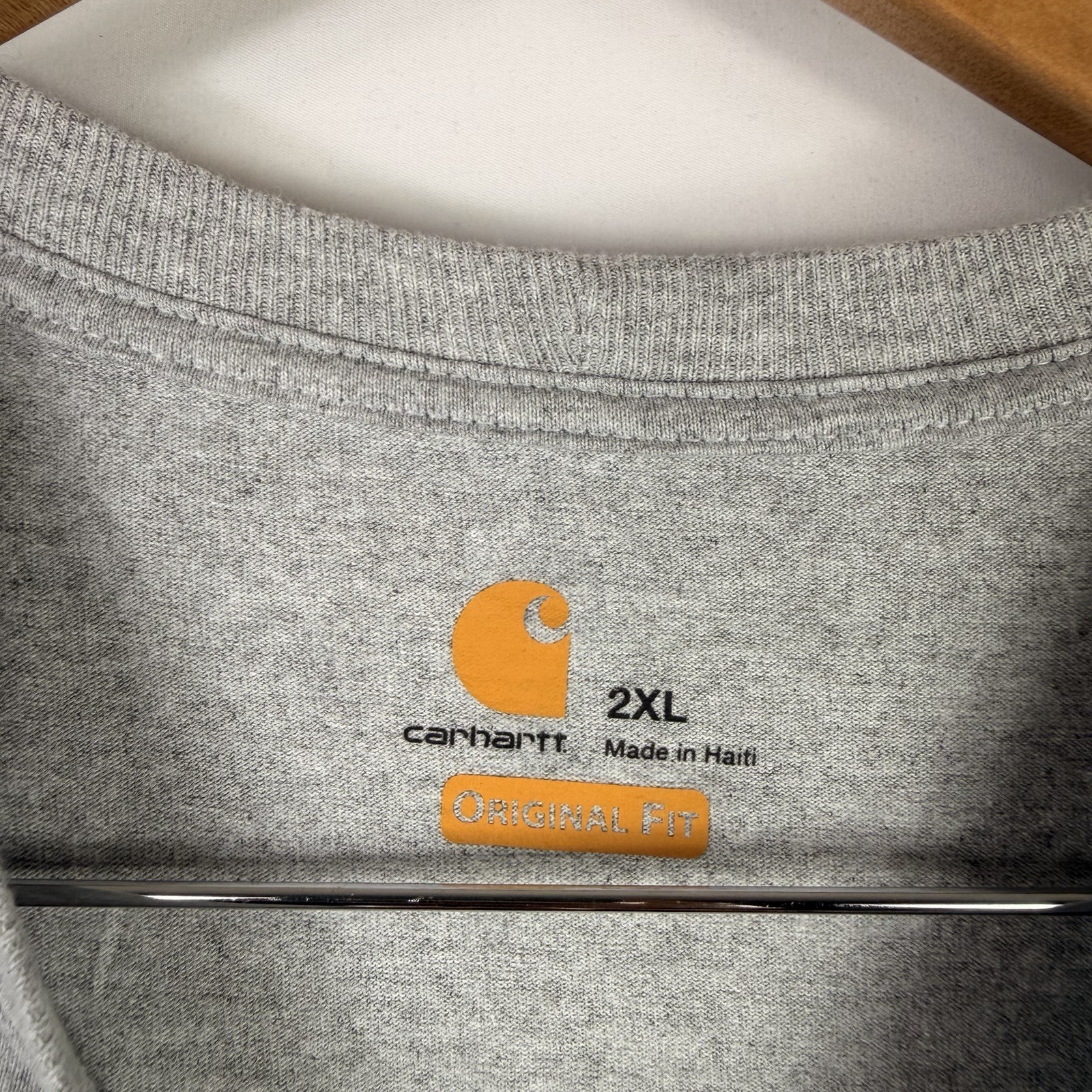 Carhartt T-Shirt Men's 2XL Original Fit Gray Short Sleeve Pocket Tee 100% Cotton gallery