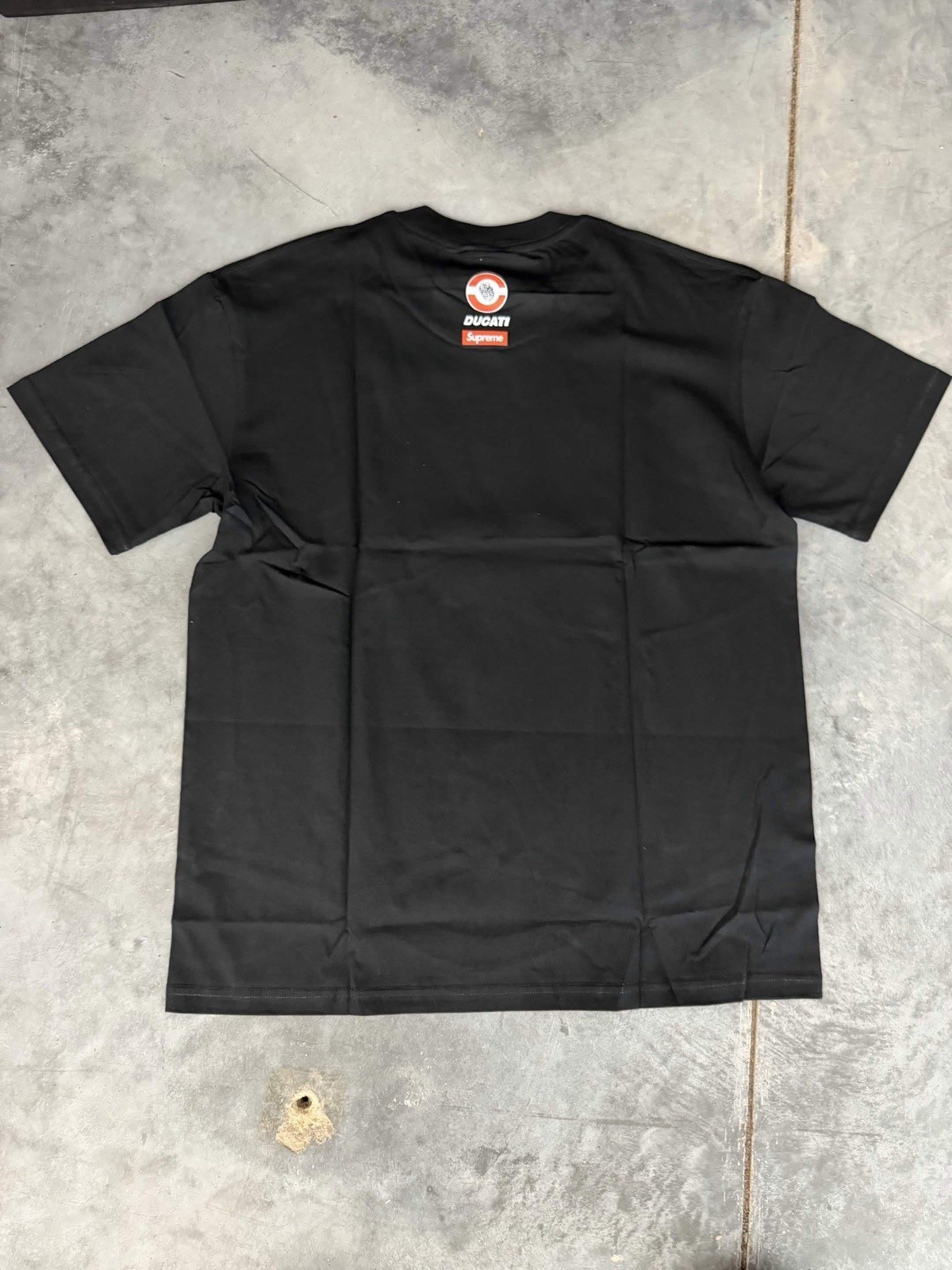 Supreme x Ducati Bike Tee Black Graphic Print Crew Neck Short Sleeve T-Shirt gallery