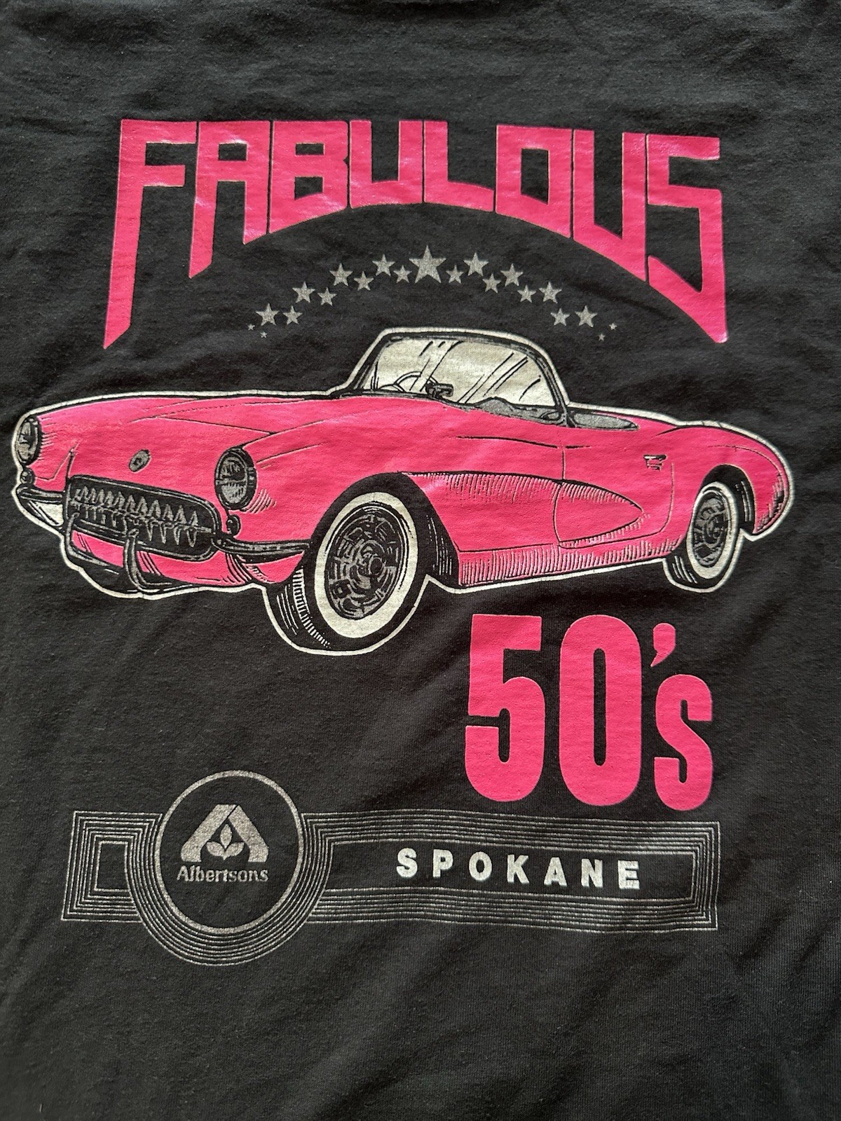 Vtg Fabulous 50’s Pink Corvette Spokane Albertsons Single Stitch Tee Sz XL USA. gallery