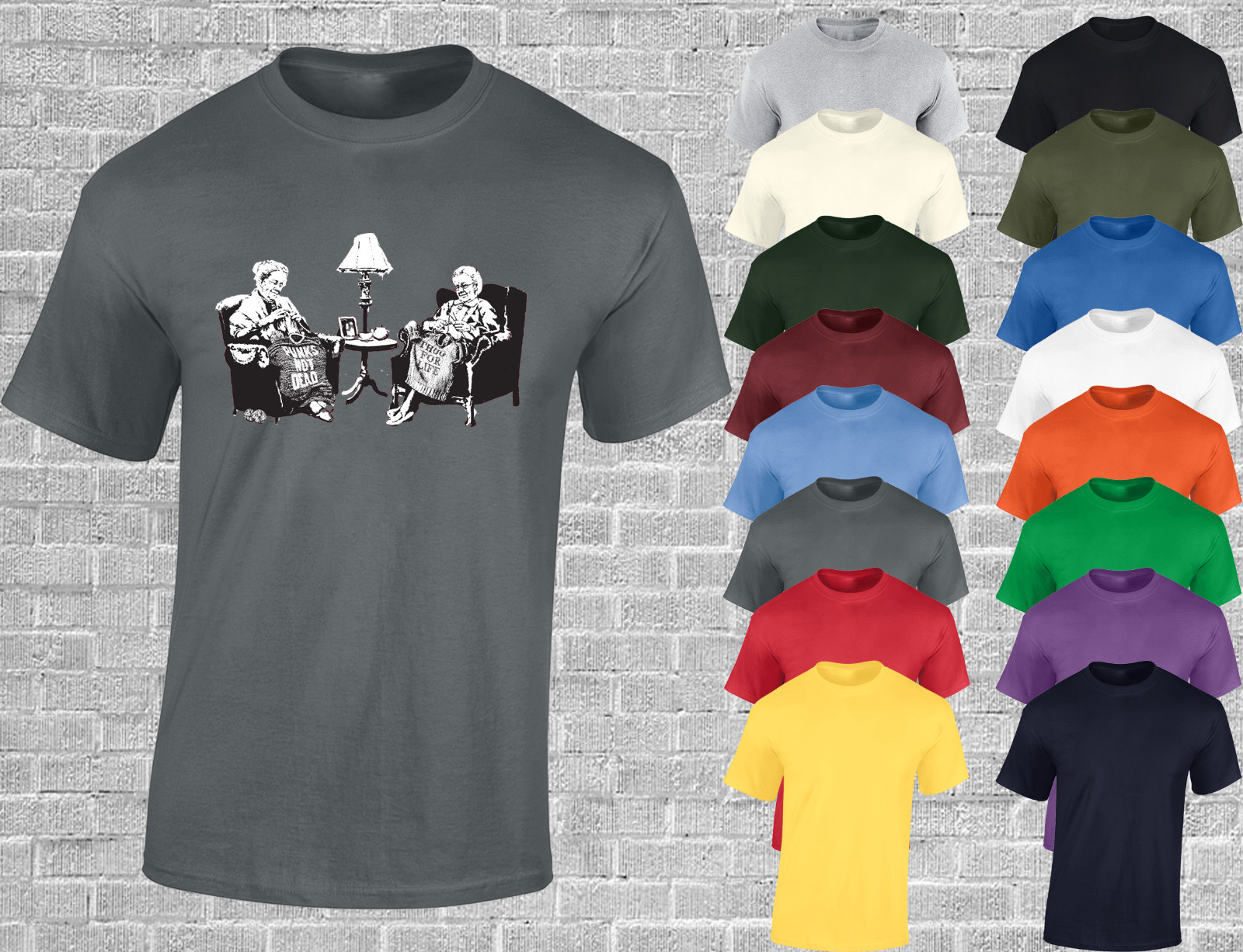 PUNK GRANNY BANKSY MENS T SHIRT MUSIC CLASSIC 80'S 90S RETRO DJ FUNNY TOP gallery