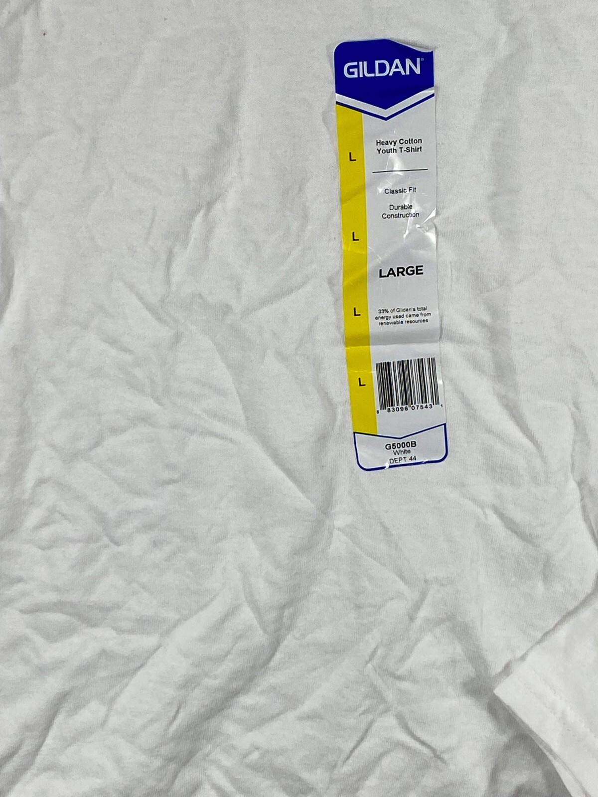 NWT 2-Pack Glidan T-Shirt Men's Large White Cotton Shortsleeve Pullover Solid gallery