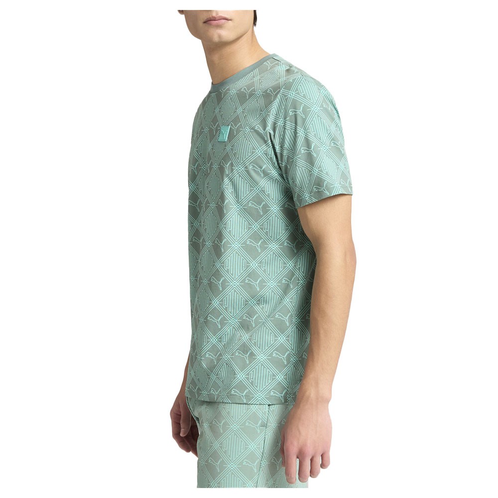 PUMA Essentials Logomania Graphic Crew Neck Short Sleeve T-Shirt Mens Green Casu gallery