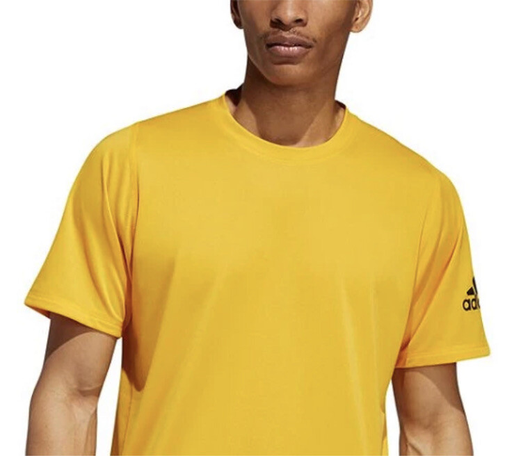 Adidas men's workout the go to tee shirt yellow 100% Cotton New gallery