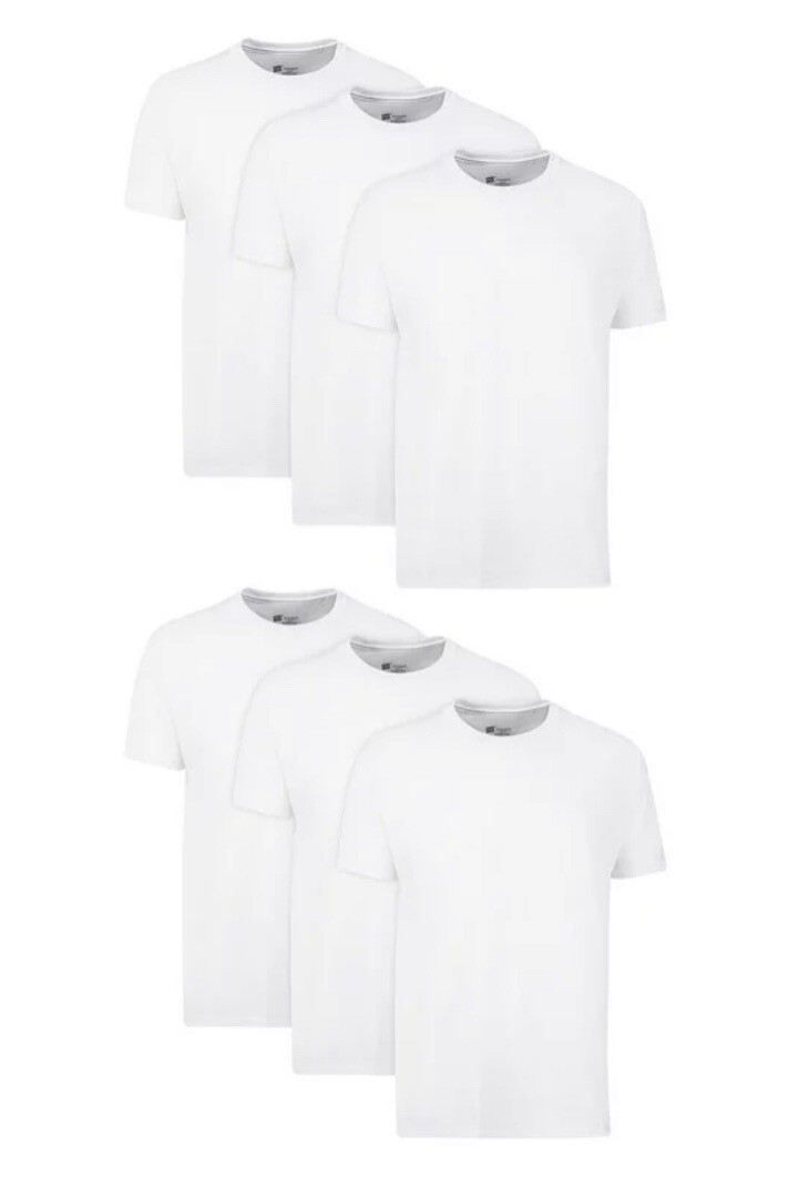 Hanes Men's FreshIQ ComfortSoft Crewneck Undershirt - White (Pack of 6) (2135P6) gallery