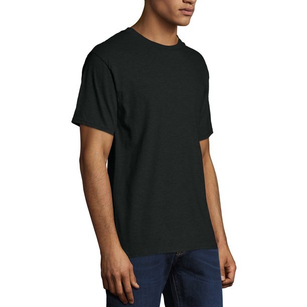 Men's Hanes Beefy-T Short Sleeve Black T-Shirt 100% Cotton 5180 Size: SMALL 2-PK gallery