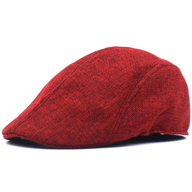 Solid Color Breathable Unisex Short Brim Beret Spring Summer Unisex Dad Hat Peak