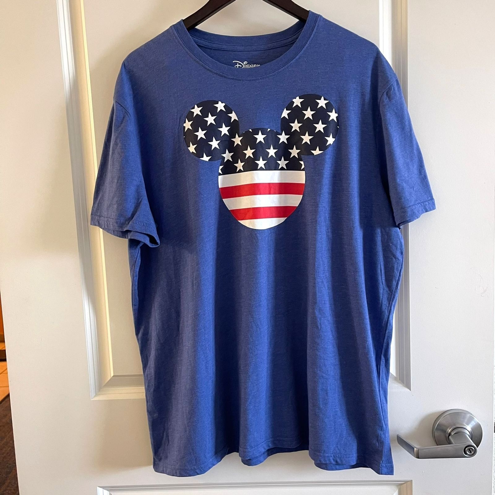 Disney Mickey Mouse American Flag Shirt Mens XL Blue Patriotic 4th of July Tee gallery
