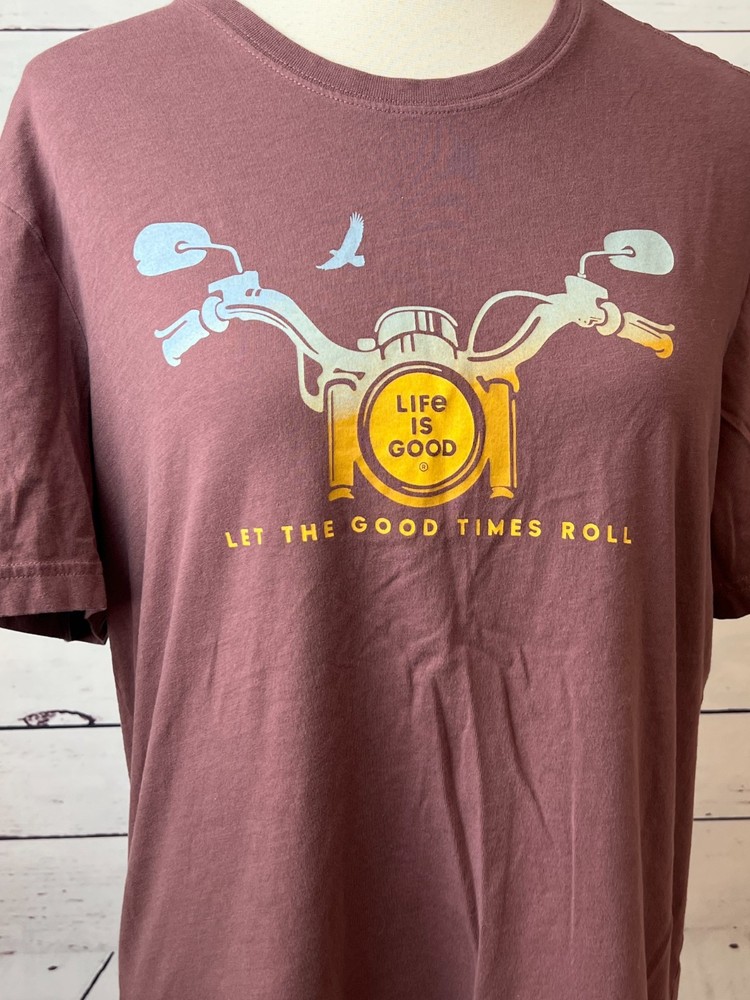 Life is Good Tee Shirt Mens Medium Graphic T-Shirt Motorcycle Moto LIG Biker