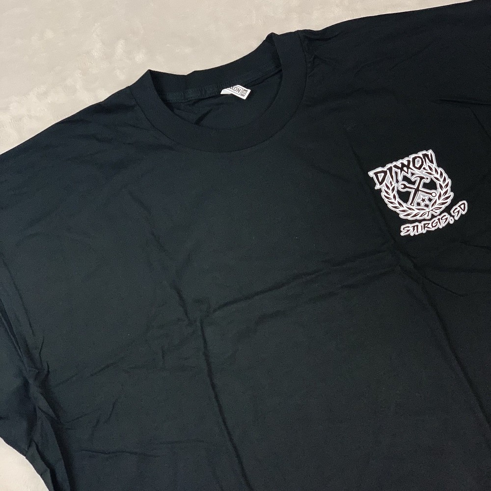 Dixxon Flannel Co Gray Sketchy Crest Sturgis T Shirt Mens 2XL Black Short Sleeve