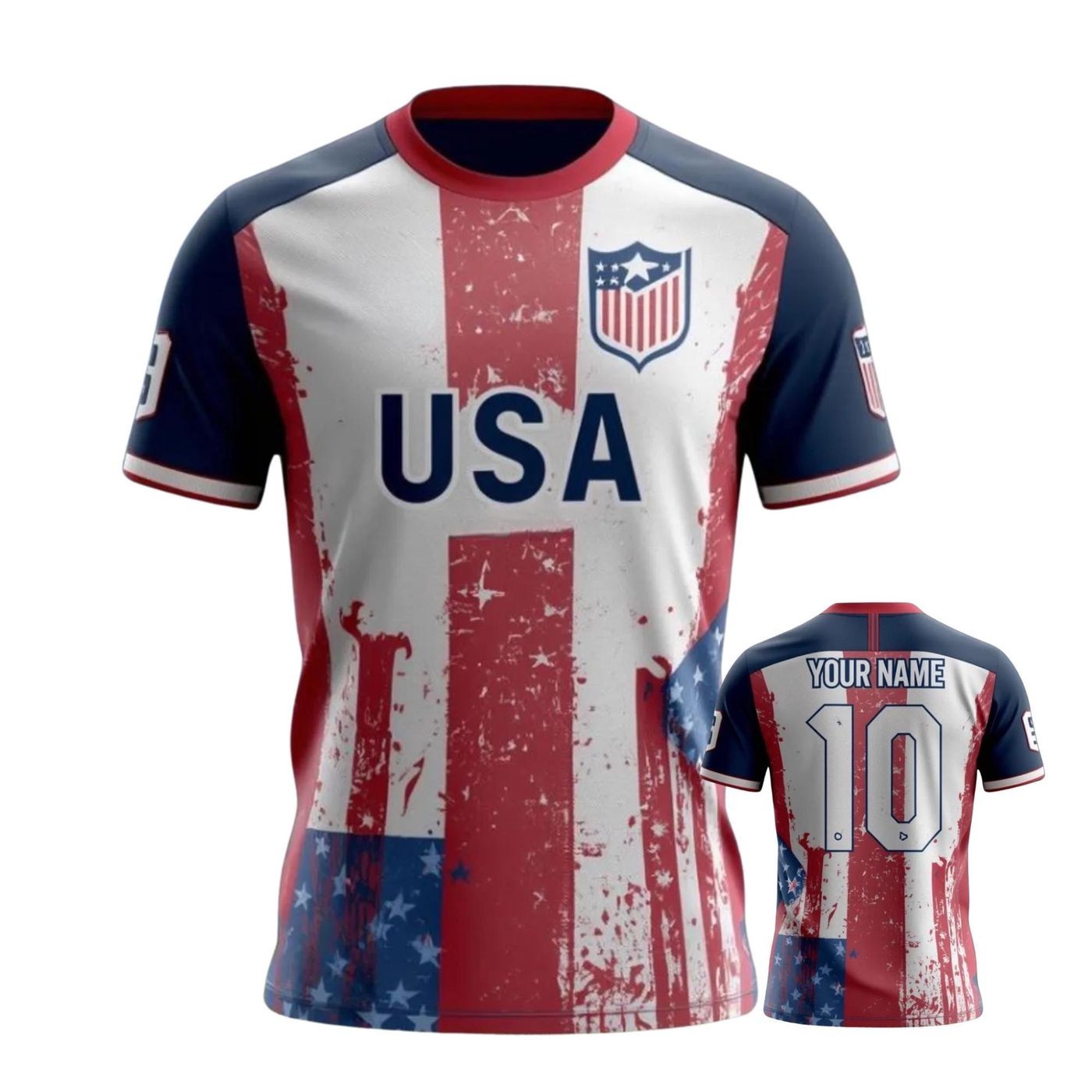 USA Soccer Jersey American Flag Patriotic World Cup Unisex Fan Shirt Tee gallery