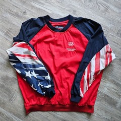 Vtg Swingster USA Olympics Golf Pullover Size XL Patriotic Stars General Motors