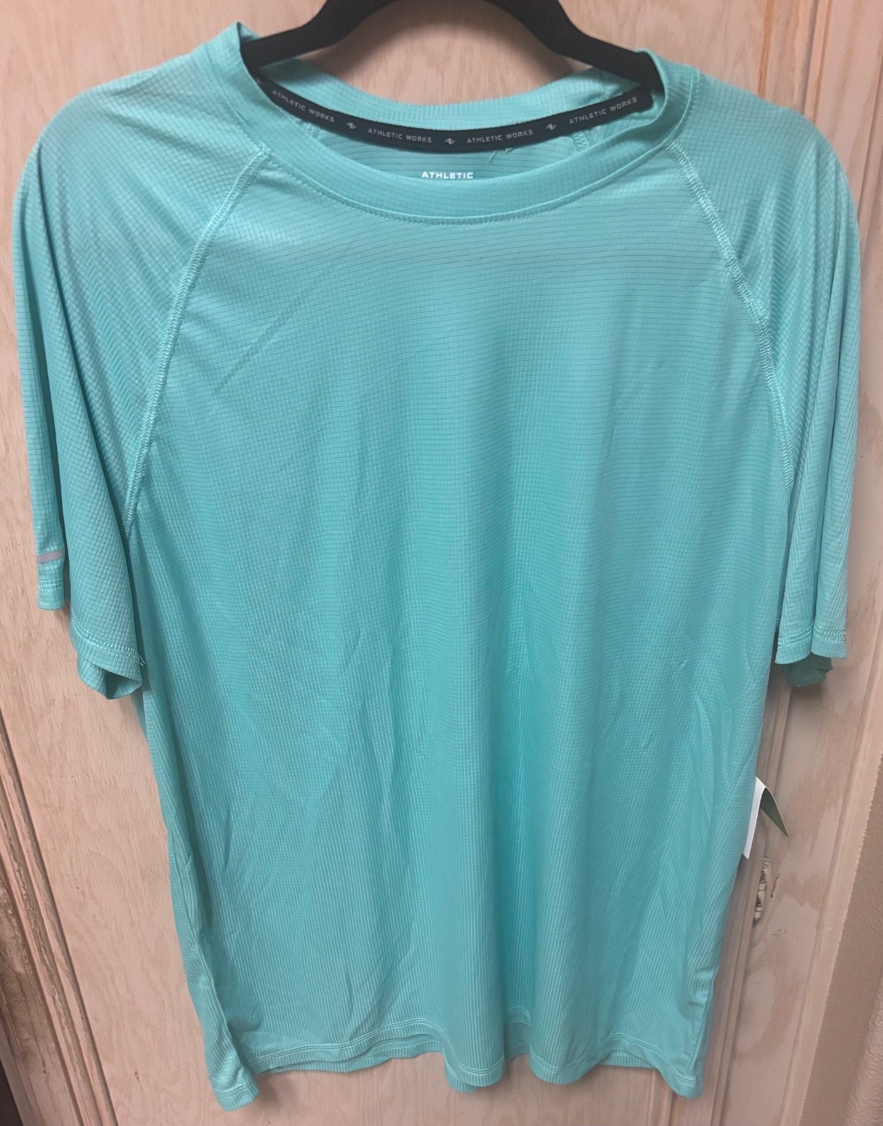 NEW Athletic Works Mens Dri-More T-Shirt Aqua Short Sleeve Size L Gym Workout gallery