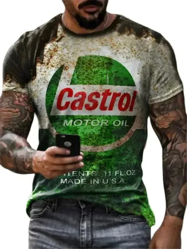 2025 Men's T-shirts 3d Retro Printed Short Sleeve Tops Vintage Oil T Shirt gallery