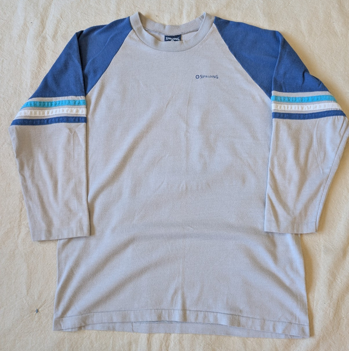 Vintage 80s 90s Spalding Men's Single Stitch Raglan Baseball Tee Size LG USA gallery