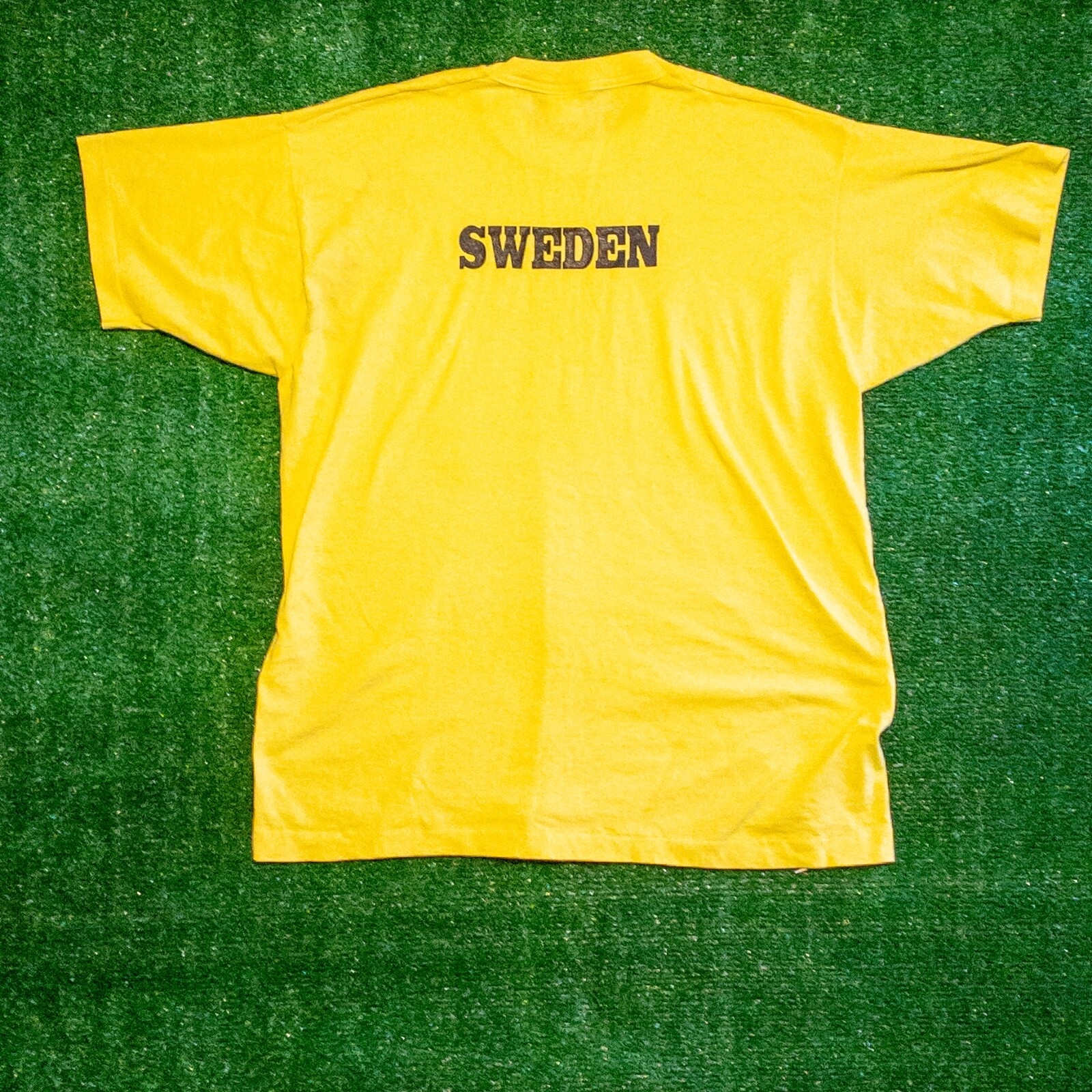 VINTAGE FRUIT OF THE LOOM BEST MENS SHIRT YELLOW YMCA SINGLE STICH SIZE XL gallery
