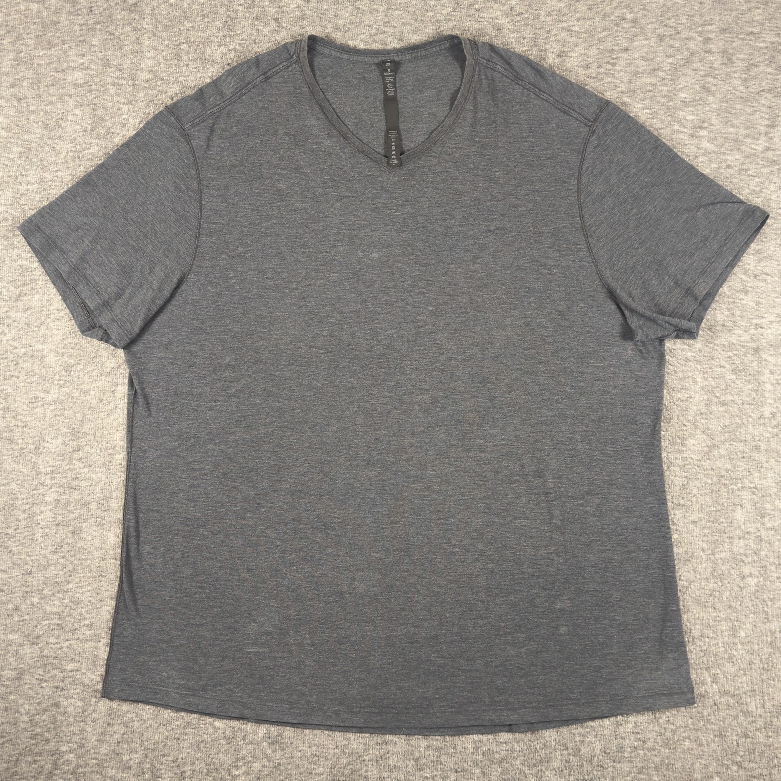 Lululemon Z3 Shirt Mens 2XL Gray Pima Cotton Stretch V Neck Tee T-Shirt Soft gallery