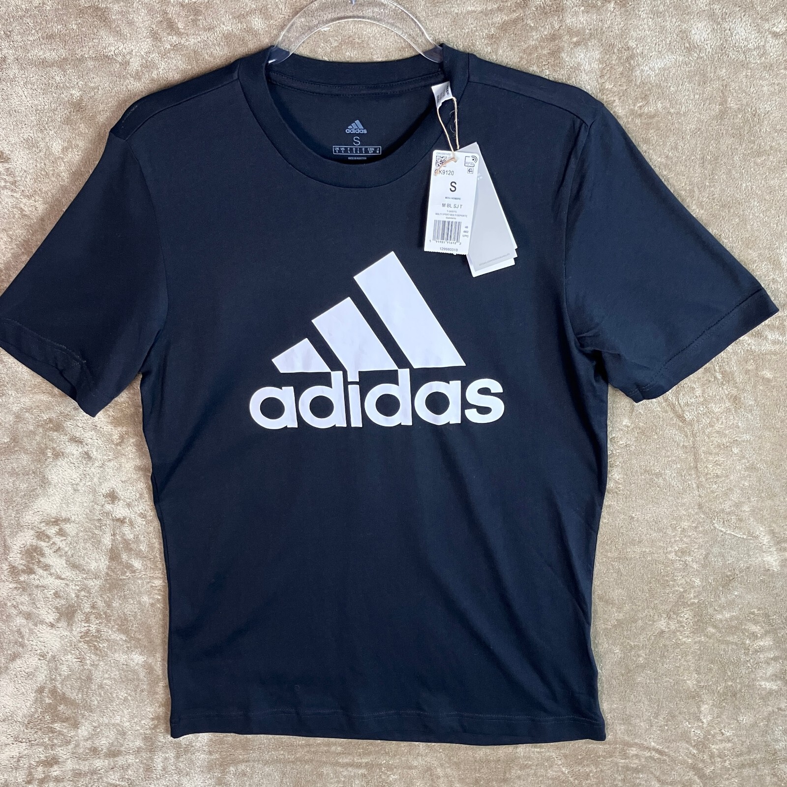 Adidas Men's Black Big Logo T Shirt Size Small Black Multi Sport NWT gallery