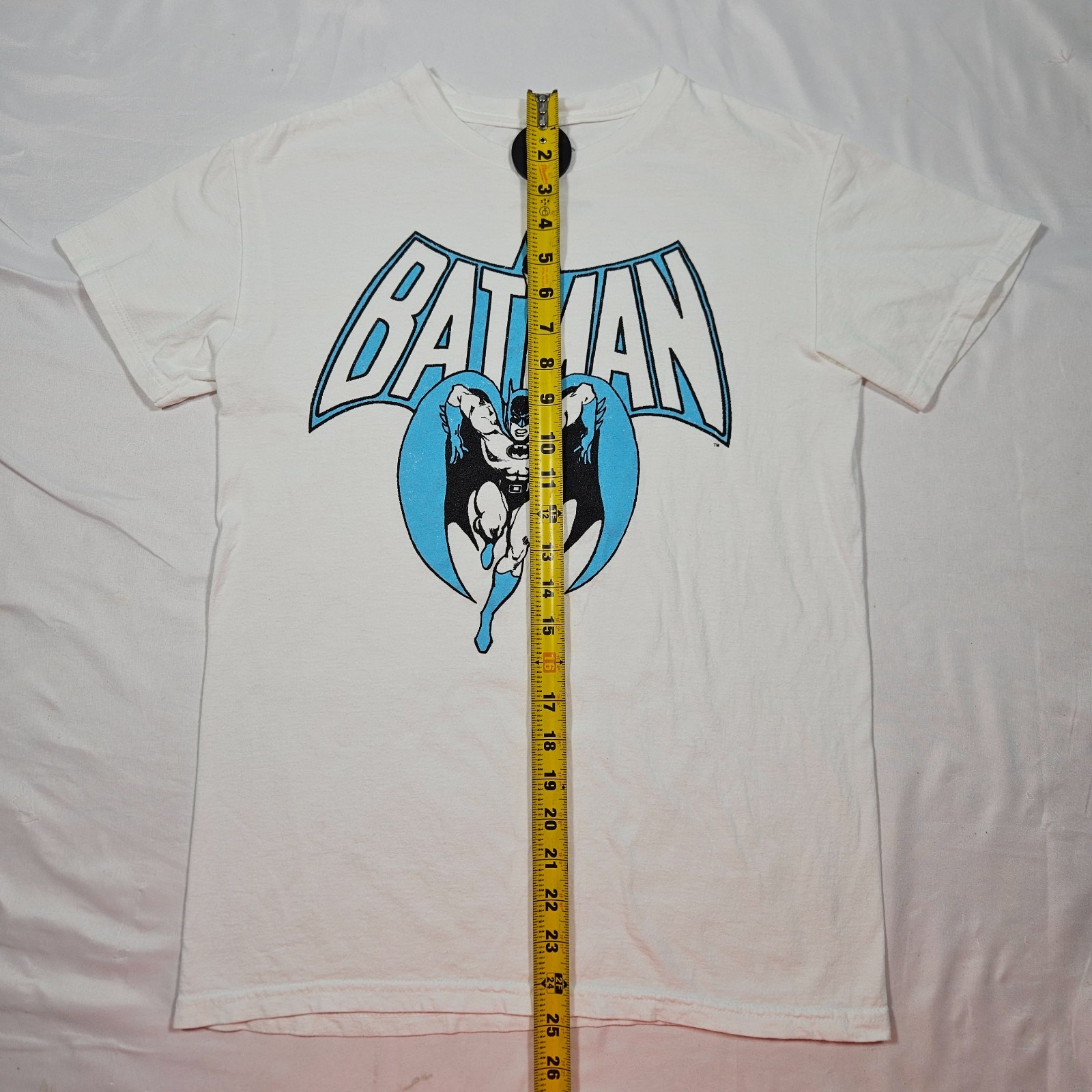 Retro Batman Small Tee Shirt White DC Comics Blue and Black Graphic gallery