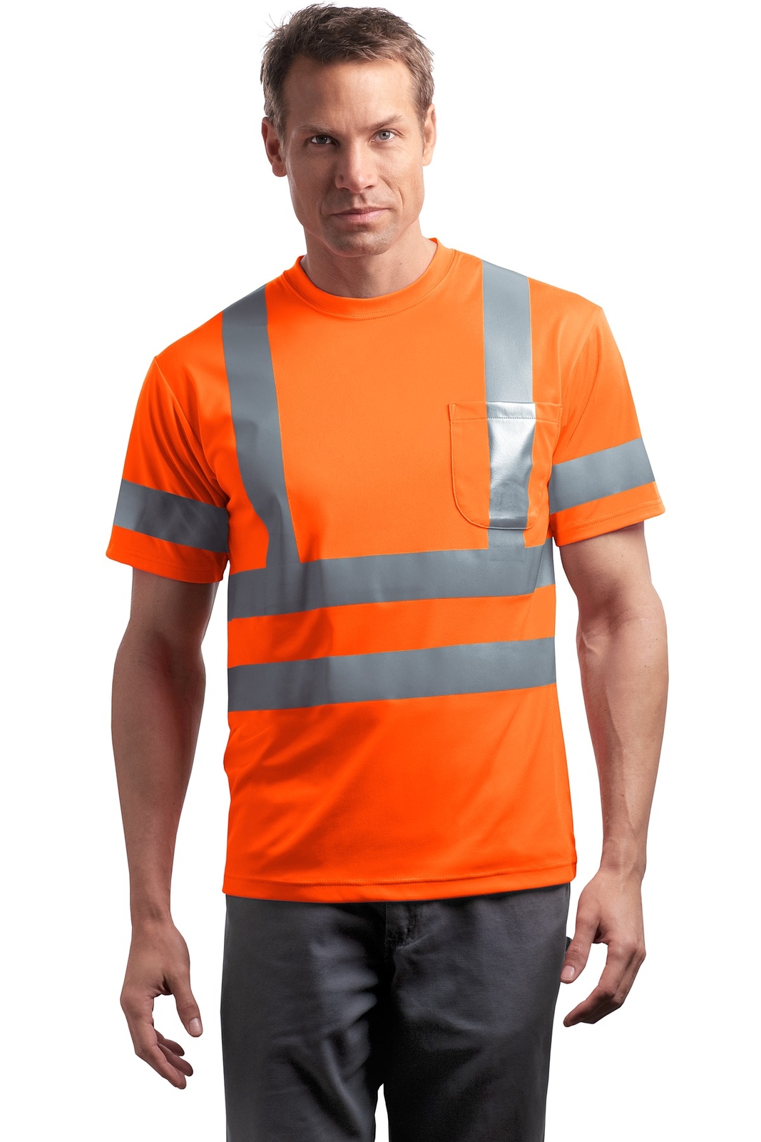 CornerStone CS408 Mens Short Sleeve Snag Resistant Reflective Crew Neck T-Shirt gallery