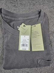 Men’s Crew Neck T Shirts 5 Pack SMALL Black Charcoal Pocket Relaxed Goodfellow