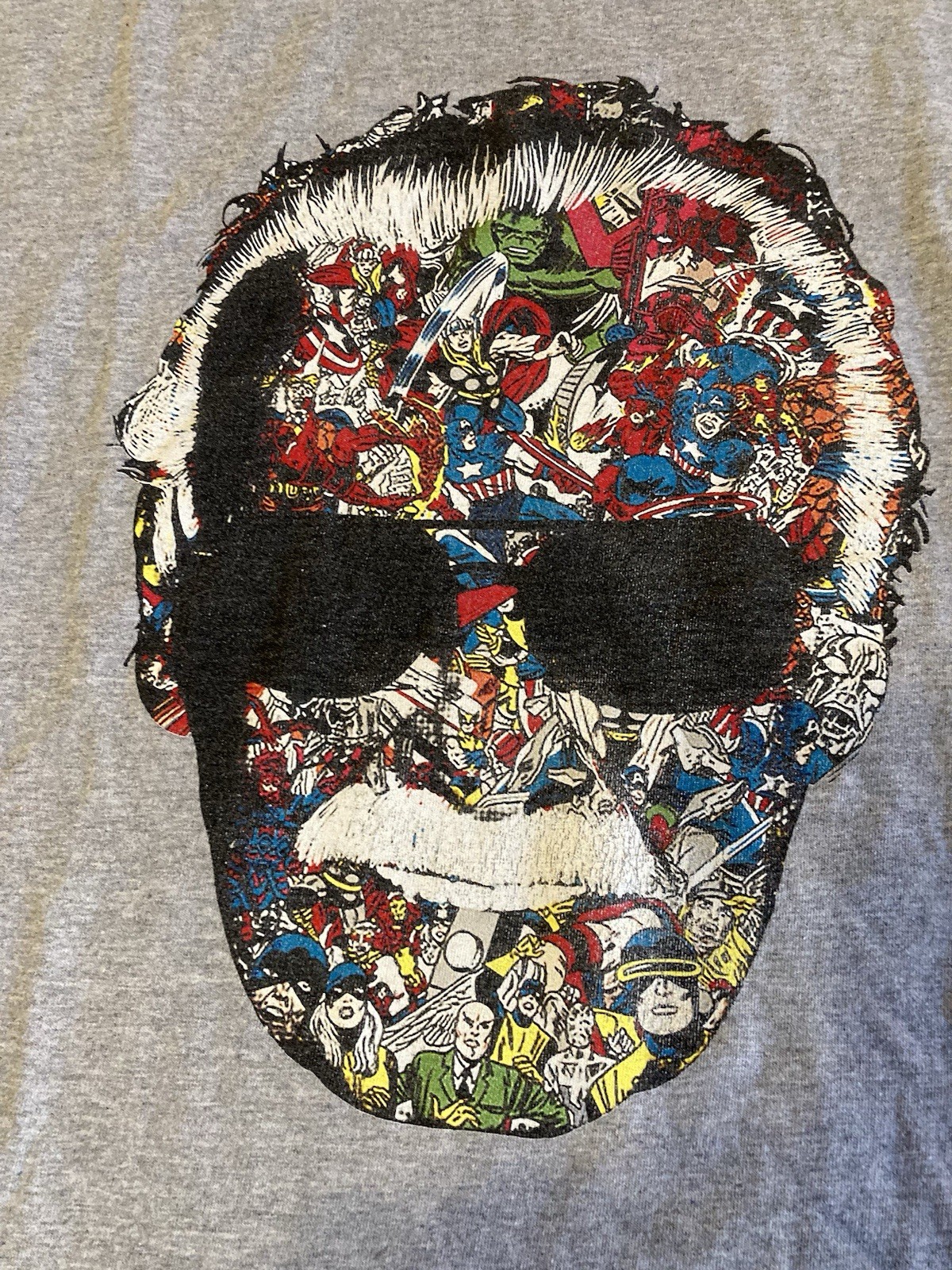 Marvel Comics Many Faces of Stan Lee Gray Mosaic Graphic T-Shirt Size 2XL gallery