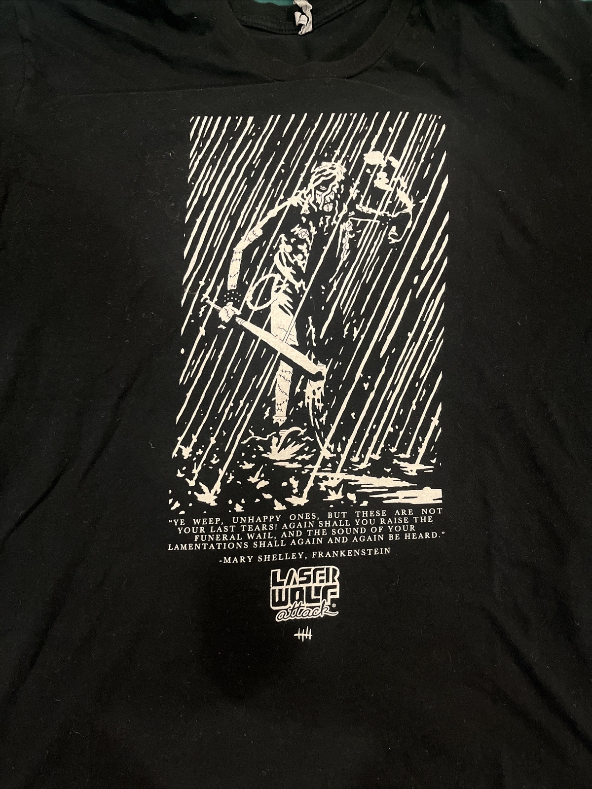 “Frankenstein” Laser Wolf Attack L Black T-Shirt Pre-Worn & Washed Andrew McLean gallery