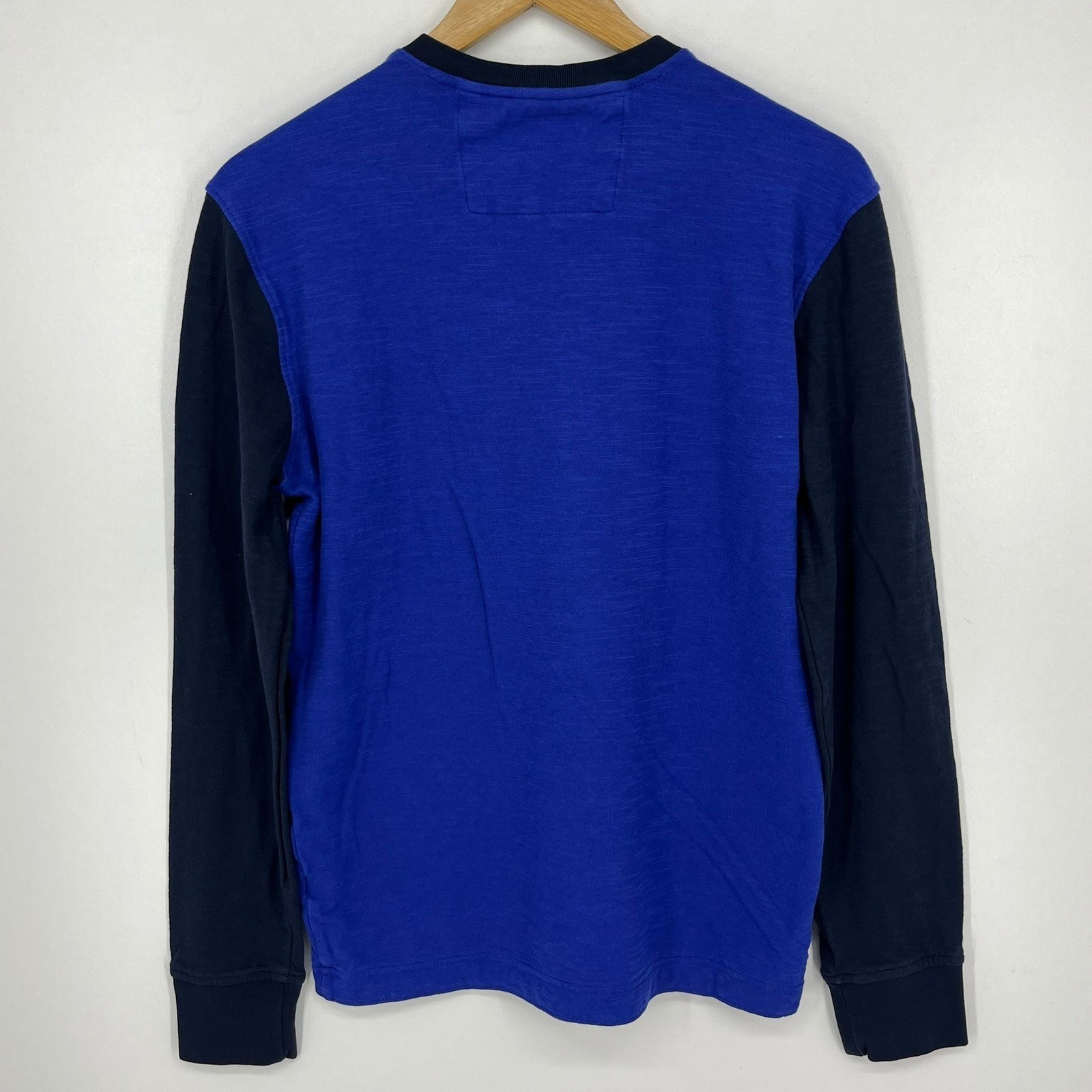 Banana Republic Mens Henley Shirt Colorblock Blue Navy Long Sleeve Cotton Size M gallery