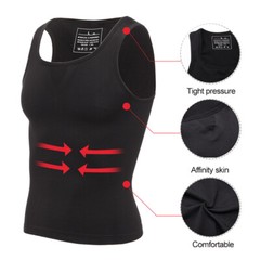 Slimming Mens Belly Compression Vest T Shirt Body Shaper Shapewear Tank Top Gym