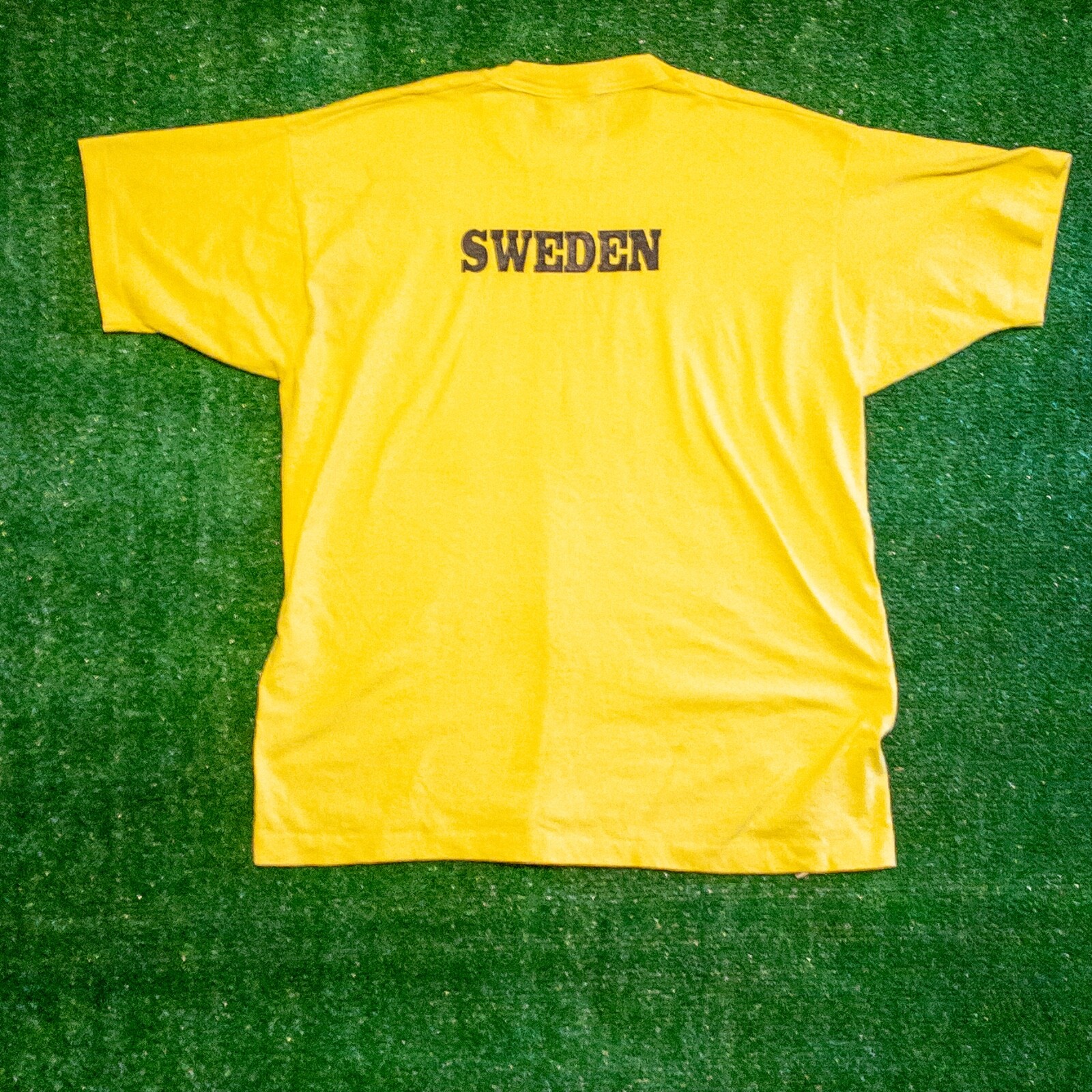 VINTAGE FRUIT OF THE LOOM BEST MENS SHIRT YELLOW YMCA SINGLE STICH SIZE XL gallery