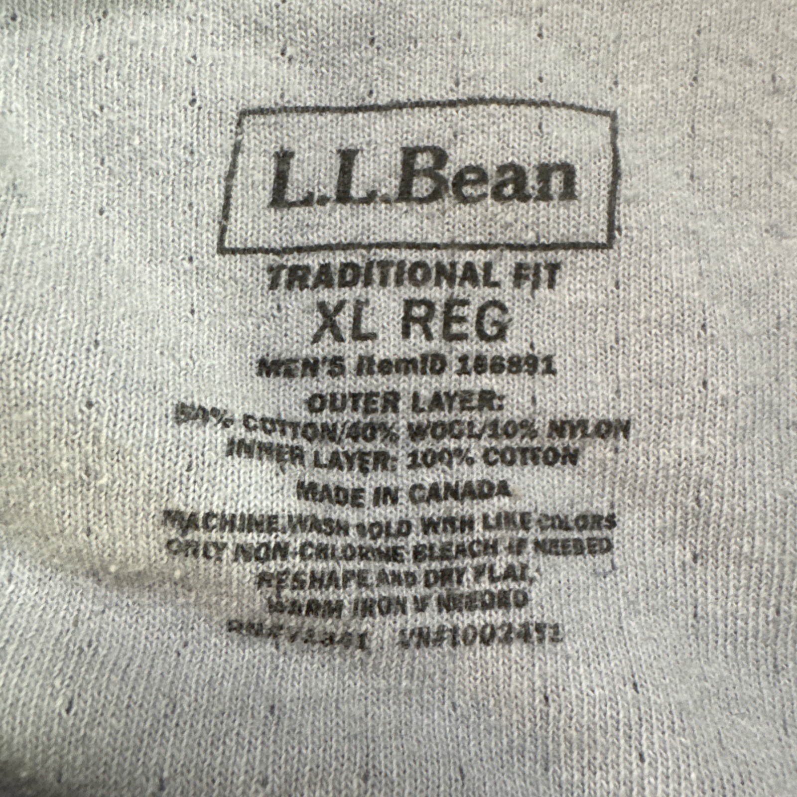 L.L. Bean Two-Layer River Driver's Shirt Sz XL Blue Wool Blend Henley gallery