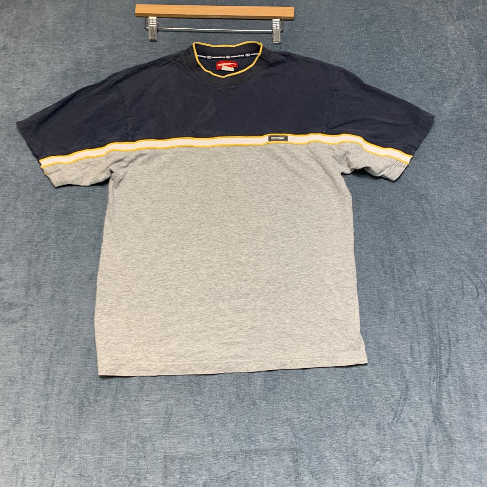 Unionbay T Shirt Mens XL Navy Gray Colorblock Short Sleeve Crew Neck Casual Wear